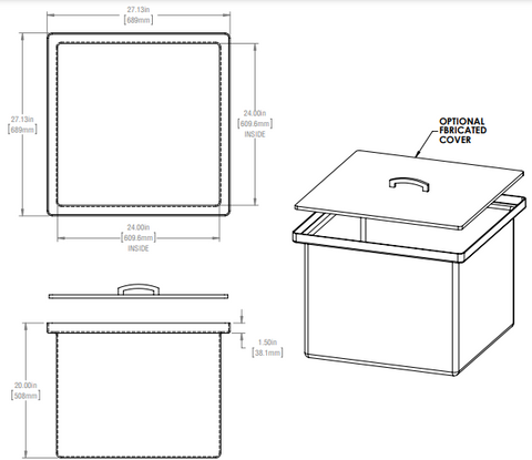Image of 43 Gallon Open Top Rectangular Storage and Containment Tanks RTS Plastics RT-36 Tank