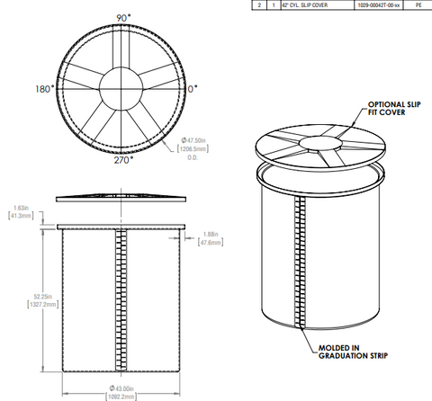Image of 300 Gallon Vertical Open Top Tanks Lids 1.5 SG RTS Plastics VOT-250 1.5 Lid
