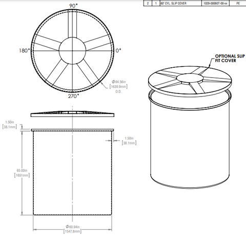 Image of 720 Gallon Vertical Open Top Tanks 1.5 SG RTS Plastics VOT-600 1.5 Tank