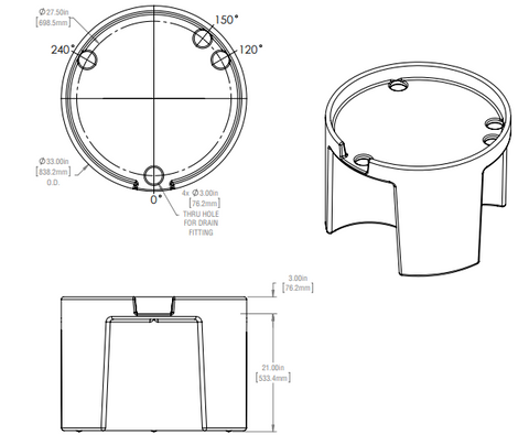 Image of 30 Dispensing Tank Stand RTS Plastics 30" Stand