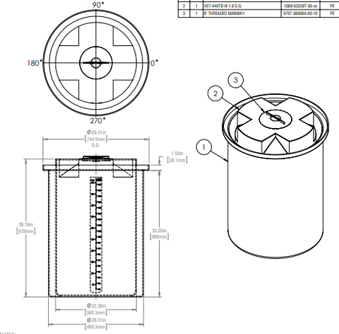 Image of 53 Gallon Self Contained Day Tanks - Circular Containment RTS Plastics SCDTC-44