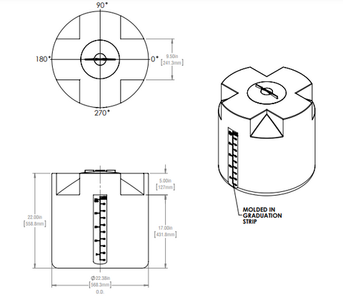 Image of 26 Gallon Industrial Vertical Closed Top Tanks RTS Plastics VST-22XTB