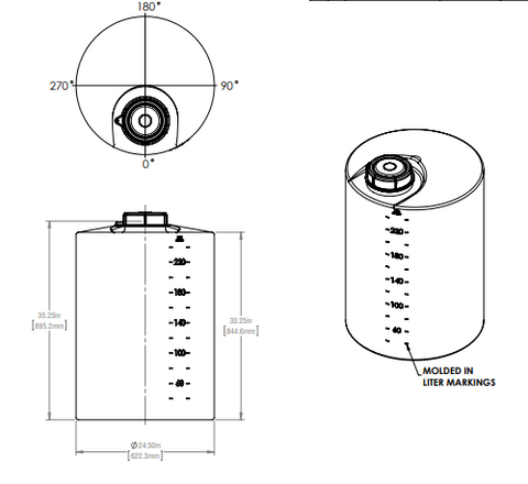 Image of 60 Gallon Industrial Vertical Closed Top Tanks RTS Plastics VST-50 Vert