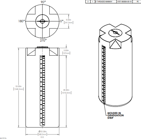 Image of 79 Gallon Industrial Vertical Closed Top Tanks RTS Plastics VST-66XTB