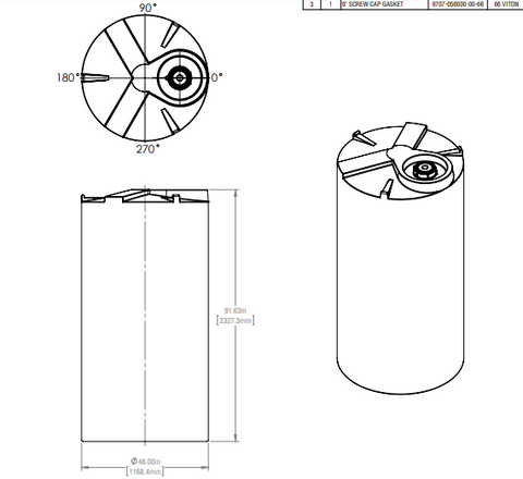 Image of 600 Gallon Industrial Vertical Closed Top Tanks 1.9 SG RTS Plastics VST-500 1.9 Tank