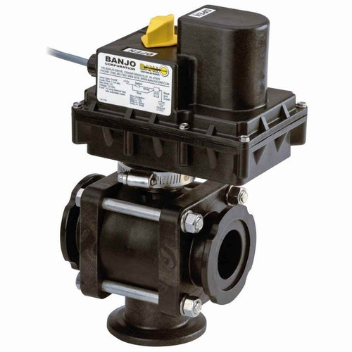 2" Flange Polypropylene Electric Manifold Valve Banjo MEV200BLCF