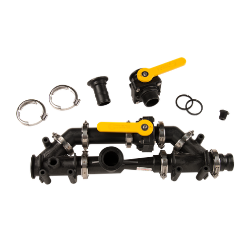 2" Flange Polypropylene Manifold Inductor System, 2" Hose Barb x 2" Male Adapter Banjo MIS220HBA