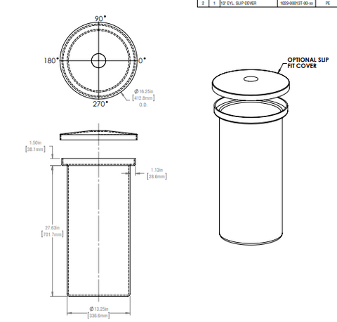 Image of 14 Gallon Vertical Open Top Tank Lids RTS Plastics VOT-12 Lid