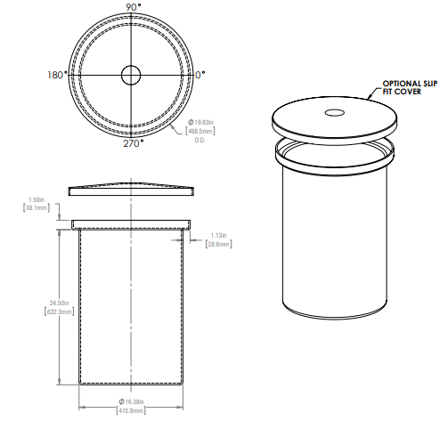 18 Gallon Vertical Open Top Tanks RTS Plastics VOT-15 16x24 Tank