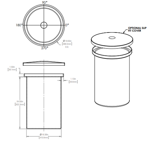 Image of 18 Gallon Vertical Open Top Tank Lids RTS Plastics VOT-15 16x24 Lid