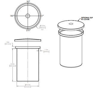 18 Gallon Vertical Open Top Tank Lids RTS Plastics VOT-15 16x24 Lid