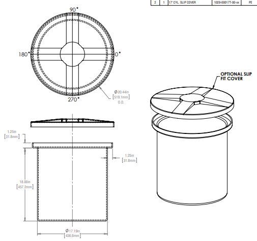 18 Gallon Vertical Open Top Tanks RTS Plastics VOT-15 17x18 Tank