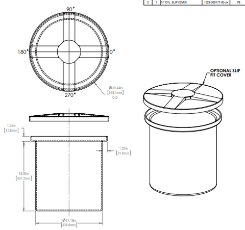 Image of 18 Gallon Vertical Open Top Tanks RTS Plastics VOT-15 17x18 Tank