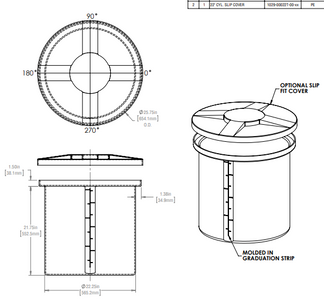 36 Gallon Vertical Open Top Tank Lids RTS Plastics VOT-30 22x22 Lid