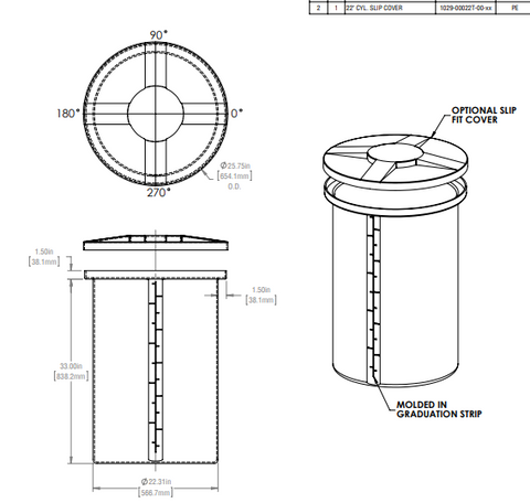 Image of 54 Gallon Vertical Open Top Tank Lids RTS Plastics VOT-45 Lid