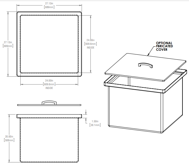 Rectangular Containment Pan 43 Gallon Open Top Rectangular Storage and Containment Lids RTS Plasti ...