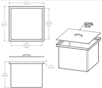43 Gallon Open Top Rectangular Storage and Containment Tanks RTS Plastics RT-36 Tank