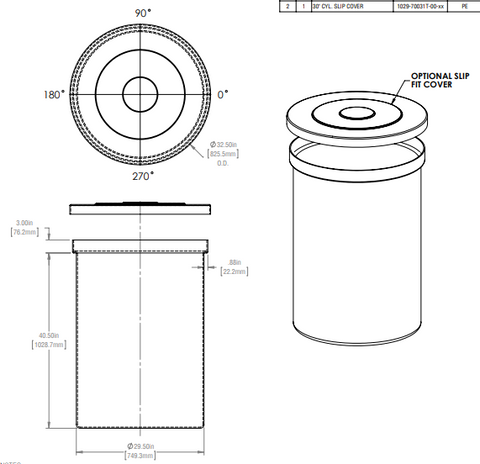 Image of 120 Gallon Vertical Open Top Tank Lids RTS Plastics VOT-100 Lid