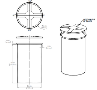 150 Gallon Vertical Open Top Tank Lids RTS Plastics VOT-125 30x50 Lid