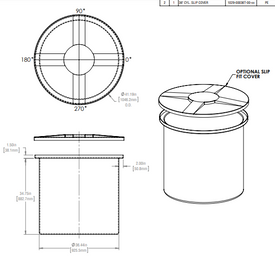 150 Gallon Vertical Open Top Tank Lids RTS Plastics VOT-125 36x35 Lid
