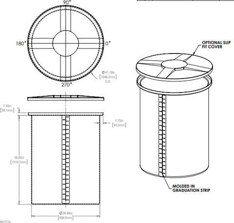 Image of 210 Gallon Vertical Open Top Tank Lids RTS Plastics VOT-175 Lid