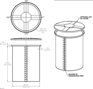 210 Gallon Vertical Open Top Tank Lids RTS Plastics VOT-175 Lid