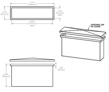 60 Gallon Open Top Rectangular Storage and Containment Lids RTS Plastics RT-50 Lid