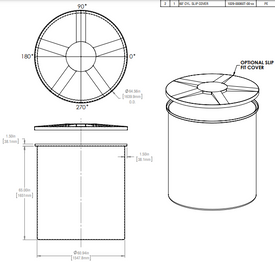720 Gallon Vertical Open Top Tank Lids 1.5 SG RTS Plastics VOT-600 1.5 Lid