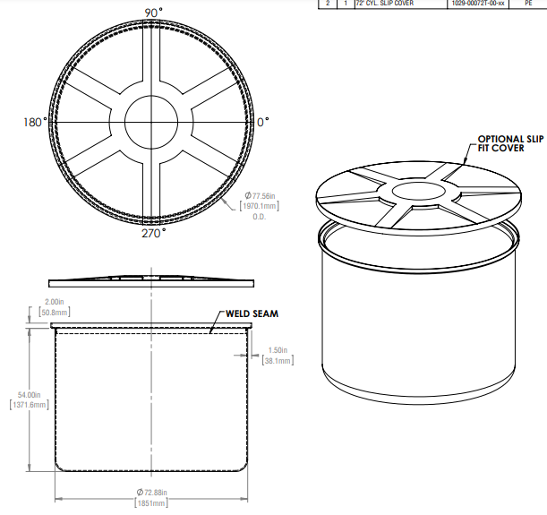 900 Gallon Vertical Open Top Tanks 1.5 SG RTS Plastics VOT-750 1.5 Tank