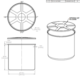 1200 Gallon Vertical Open Top Tank Lids 1.5 SG RTS Plastics VOT-1000 1.5 Lid