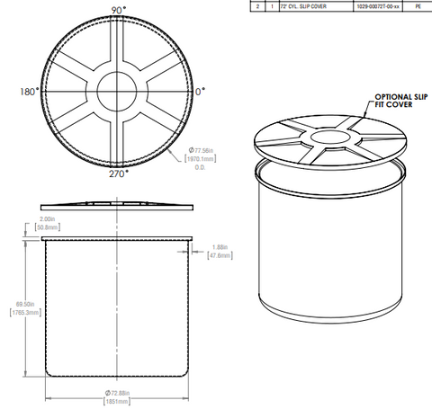 Image of 1200 Gallon Vertical Open Top Tanks 1.5 SG RTS Plastics VOT-1000 1.5 Tank