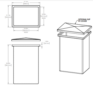 67 Gallon Open Top Rectangular Storage and Containment Lids RTS Plastics RT-56 Lid