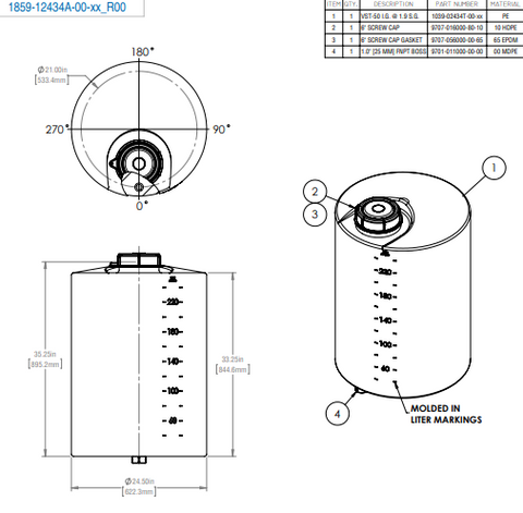 Image of 60 Gallon Dispensing Tanks Assemblies RTS Plastics VST-50 DispAssem