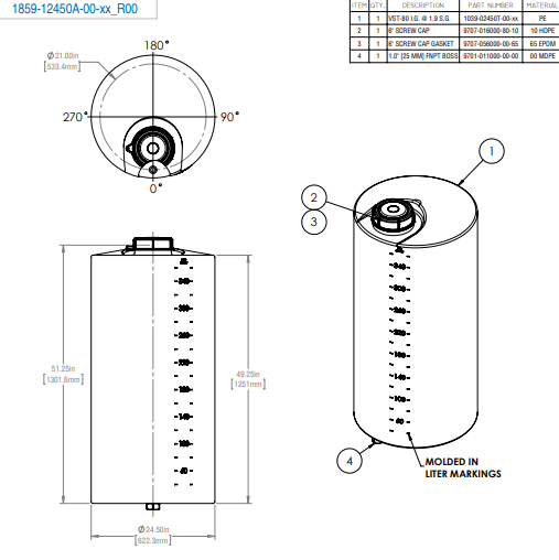 150 Gallon Industrial Dispensing Tanks RTS Plastics VST-125 Disp