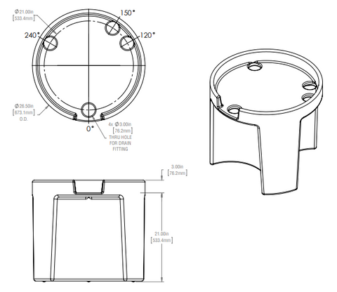 Image of 24 Dispensing Tank Stand RTS Plastics 24" Stand