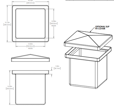 Image of 74 Gallon Open Top Rectangular Storage and Containment Tanks RTS Plastics RT-62 30x24x25 Tank