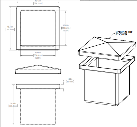 Image of 7 Gallon Open Top Rectangular Storage and Containment Tanks RTS Plastics RT-6 Tank