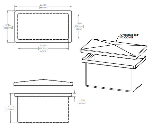 Rectangular Shape Containment 14 Gallon Open Top Rectangular Storage and Containment Tanks RTS Plast ...
