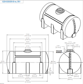 300 Gallon Horizontal Commercial Tanks 1.5 SG RTS Plastics HLT-250 Comm