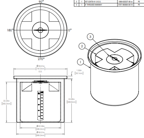 Image of 26 Gallon Self Contained Day Tanks - Circular Containment RTS Plastics  SCDTC-22