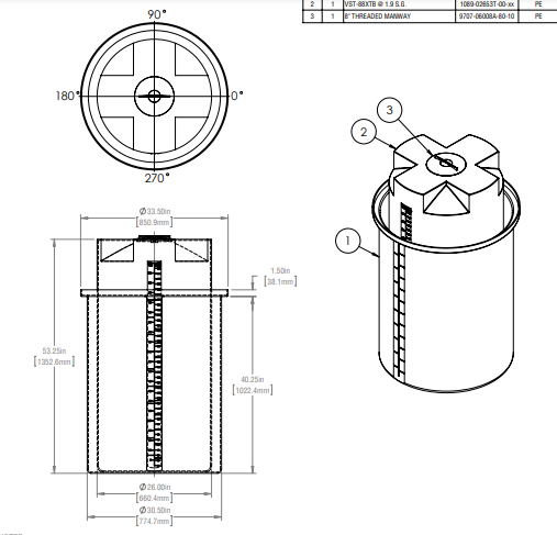 106 Gallon Self Contained Day Tanks - Circular Containment RTS Plastics SCDTC-88