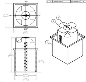 53 Gallon Self Contained Day Tanks - Rectangular Containment RTS Plastics SCDTR-44