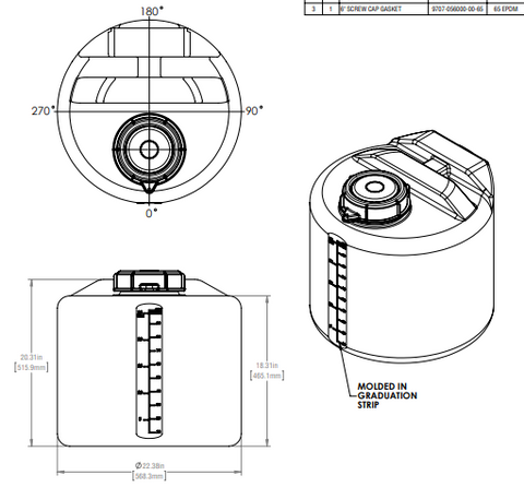 Image of 26 Gallon Industrial Vertical Closed Top Tanks RTS Plastics VST-22TB