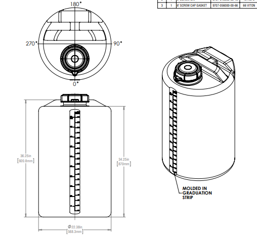 53 Gallon Industrial Vertical Closed Top Tanks RTS Plastics VST-44TB