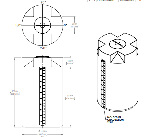 53 Gallon Industrial Vertical Closed Top Tanks RTS Plastics VST-44XTB