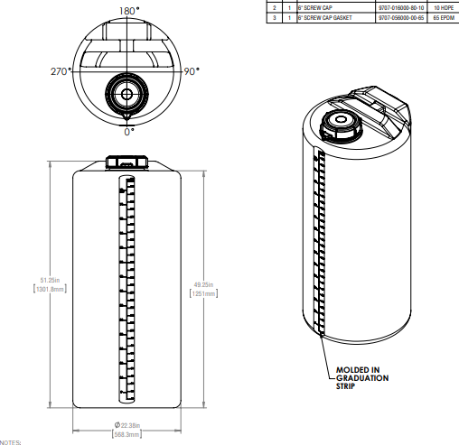 79 Gallon Industrial Vertical Closed Top Tanks RTS Plastics VST-66TB