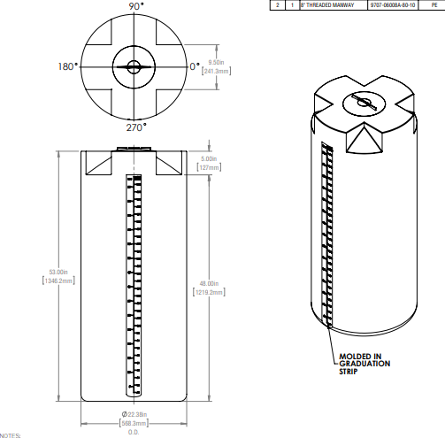 79 Gallon Industrial Vertical Closed Top Tanks RTS Plastics VST-66XTB