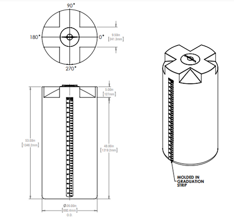 Image of 106 Gallon Industrial Vertical Closed Top Tanks RTS Plastics VST-88XTB