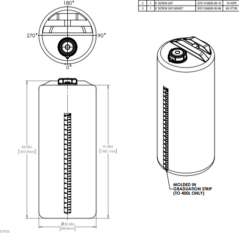 Image of 132 Gallon Industrial Vertical Closed Top Tanks RTS Plastics VST-110TB