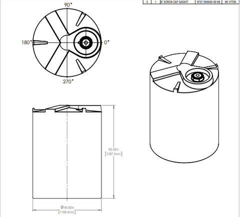 Image of 420 Gallon Industrial Vertical Closed Top Tanks 1.9 SG RTS Plastics VST-350 1.9 Tank